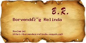 Borvendég Relinda névjegykártya